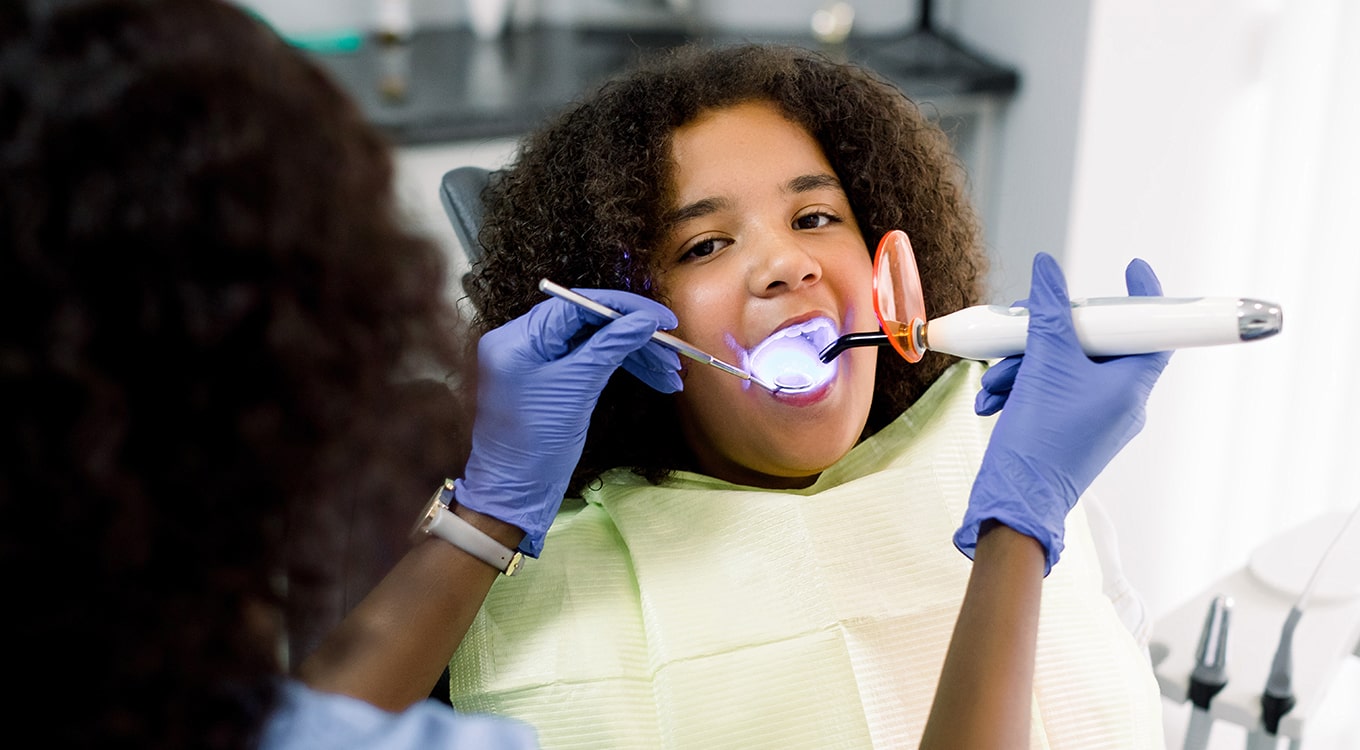 Girl getting tooth filling near Spokane, WA